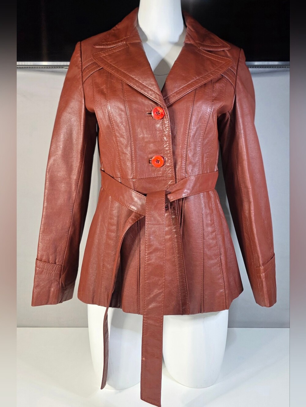 Wilsons House of Suede and Leather vintage 1970s leather jacket Size 12